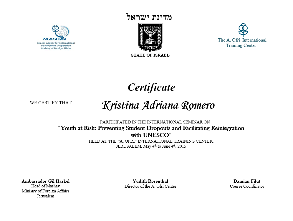 mashav-kristina-romero-certificate